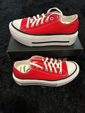 CONVERSE Ctas Lift Double Stack OX red platform shoes sneakers women’s 8.5 new